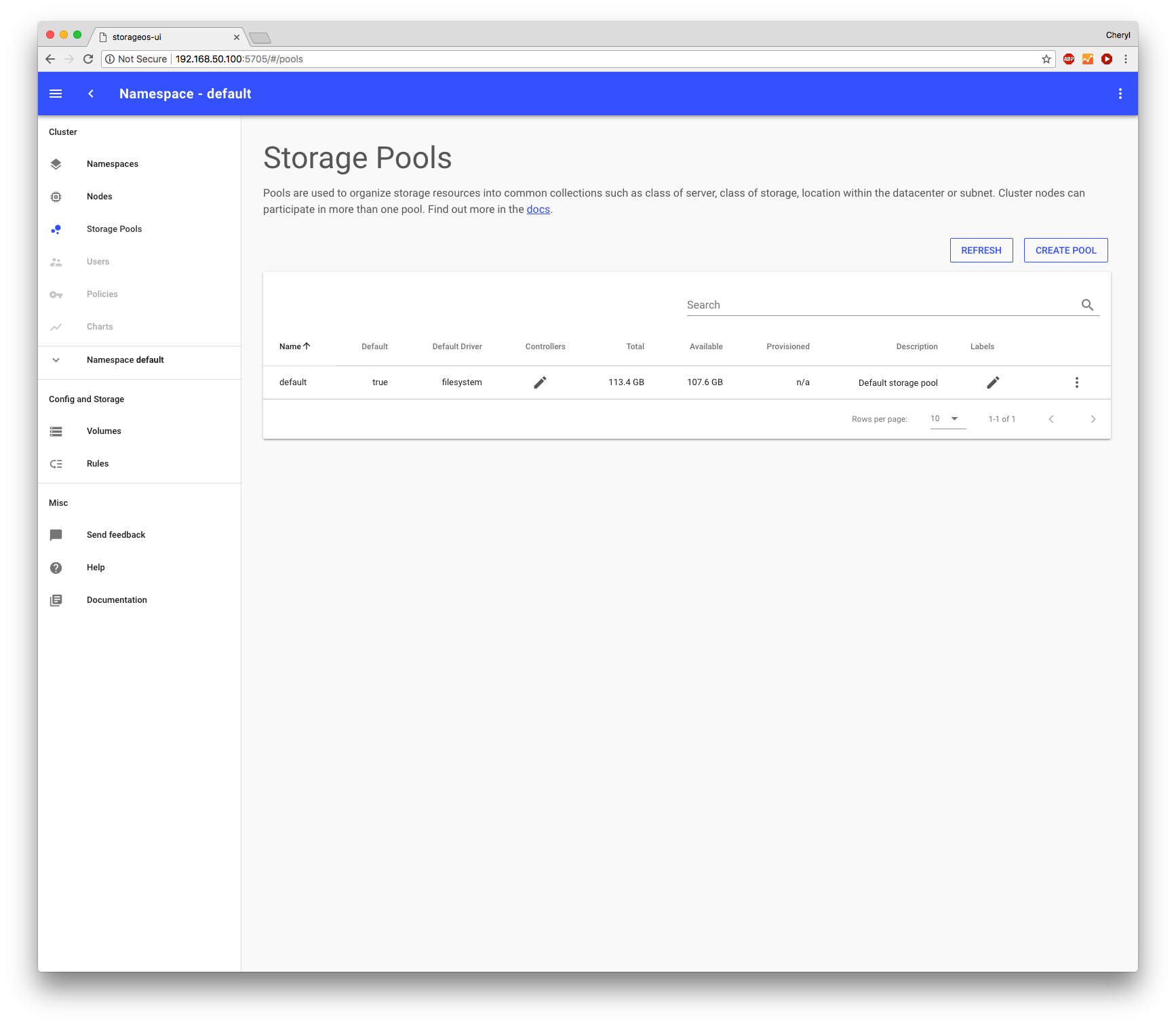 Managing storage pools